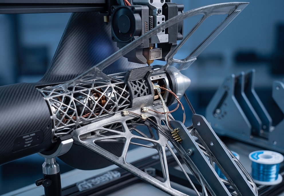 close up structural inside drone